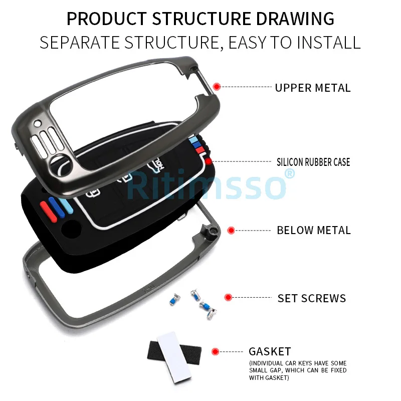 Чехол-книжка для автомобильного ключа из цинкового сплава Hyundai Elantra Solaris Tucson i30 i35