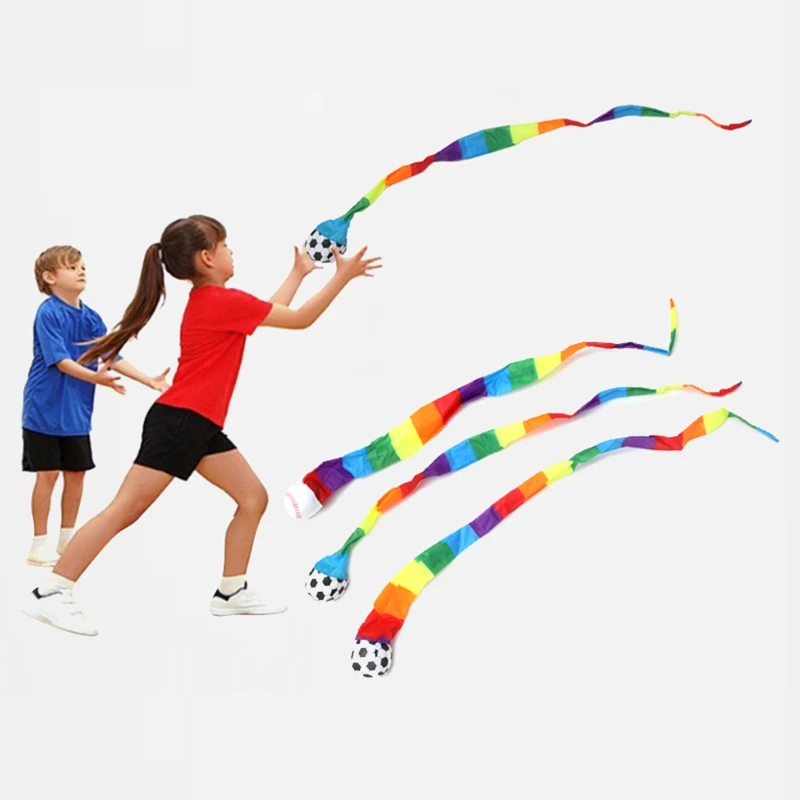 Bola de meteorito de cola de arco&iacute;ris para ni&ntilde;os, juguete sensorial de entrenamiento escolar, pelota para atrapar al aire libre-0