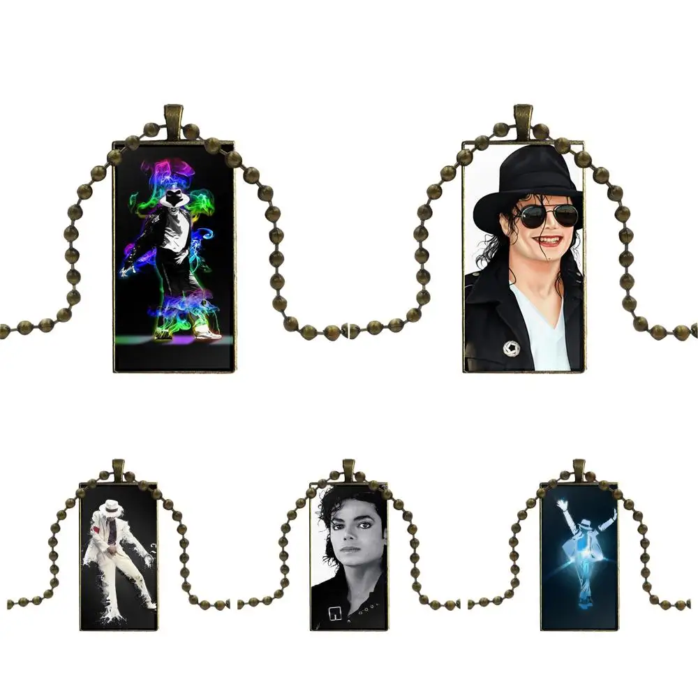 Певец Майкл Джексон красочные стеклянные подвески ожерелье ручной работы