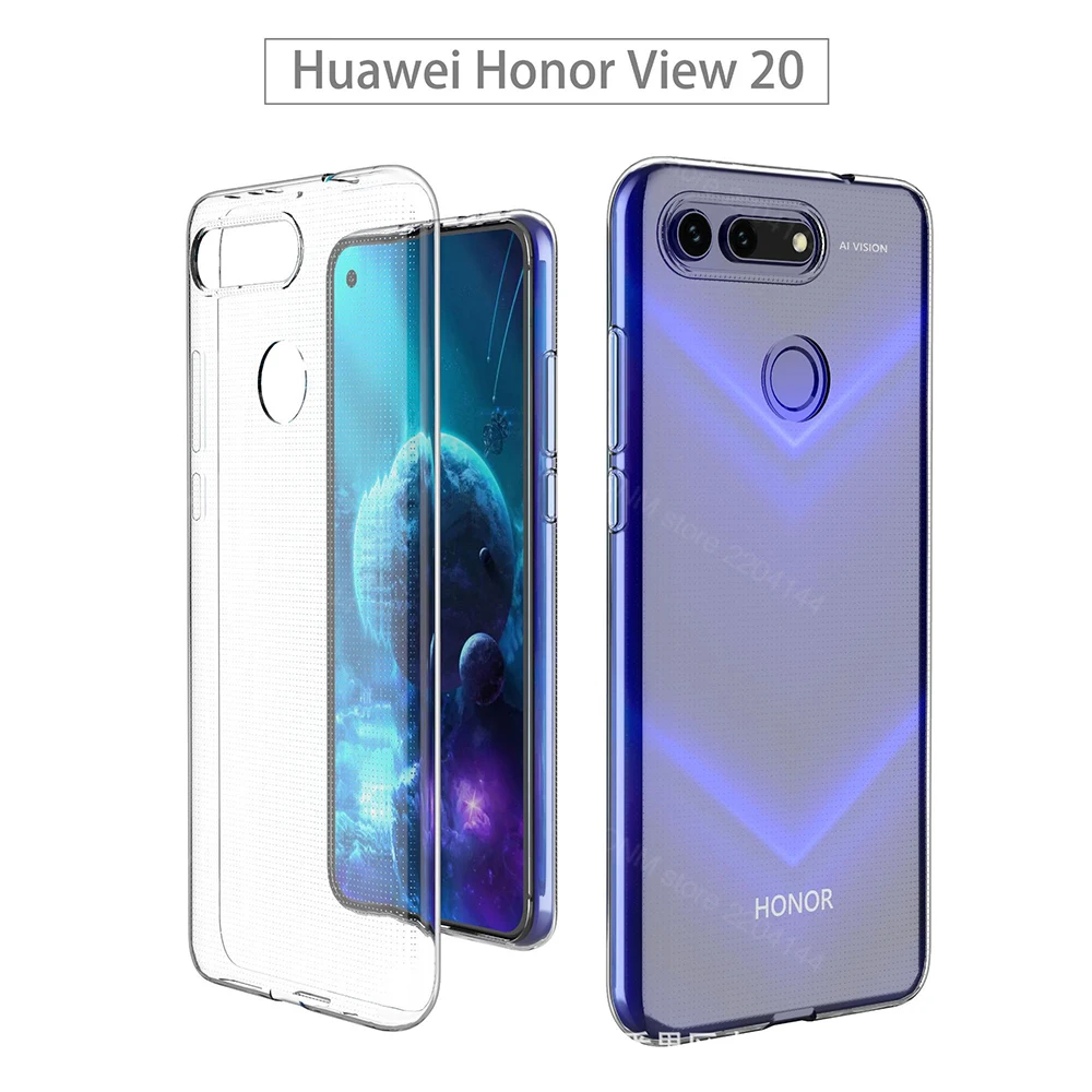 Case For Huawei Honor View 20 TPU Silicon Clear Fitted Bumper Soft Case for  Huawei Honor View 20 Transparent Back Cover  V20