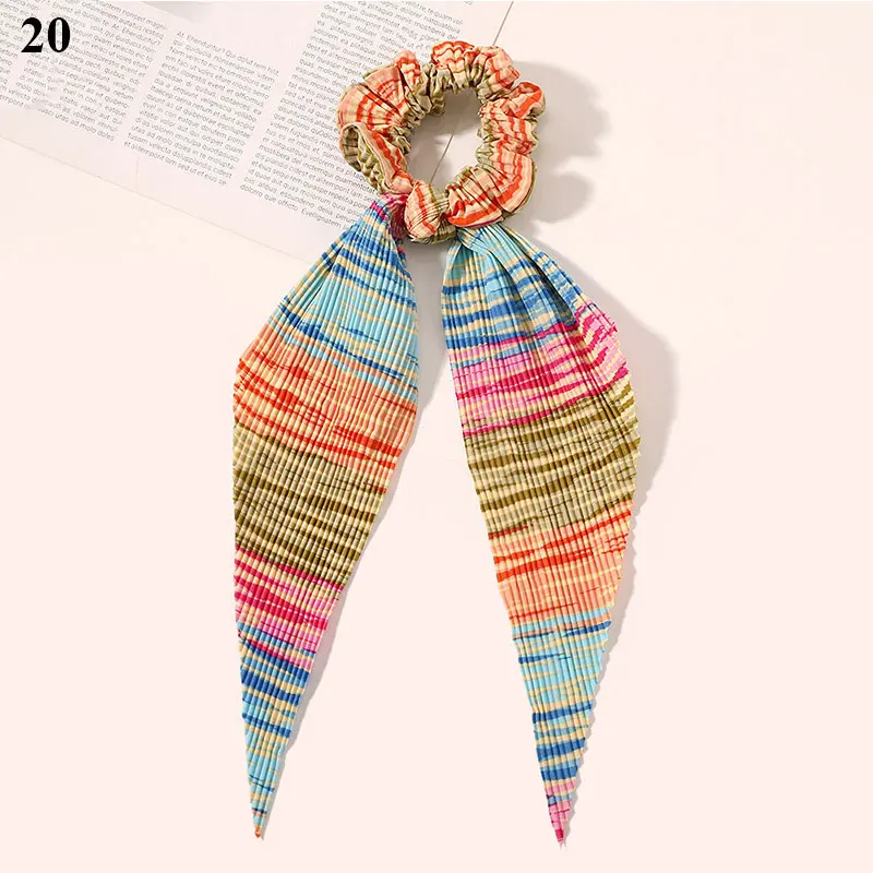

Summer Long Ribbon Hair Scrunchies Floral Streamers Hair Ties Elastic Hair Rubber Bands For Women Headwear Hair Accessories