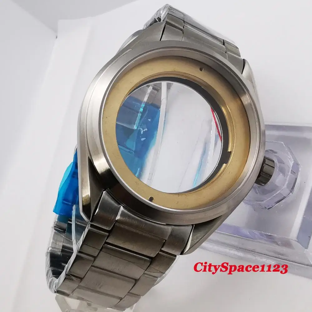 Детали для часов corgтело 41 мм чехол + ремешок Матовая нержавеющая сталь сапфир