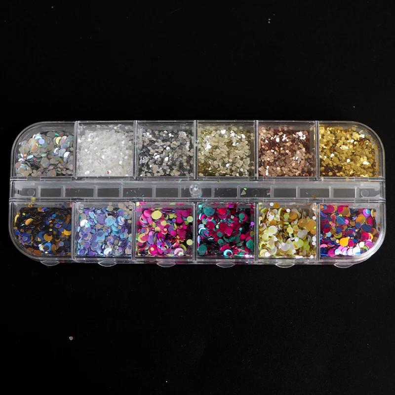 

Holographic Glitter Ultra-thin Round Sequins For Nail Design Colorful Nail Art Glitter Flakes Manicure Decorations Accessories