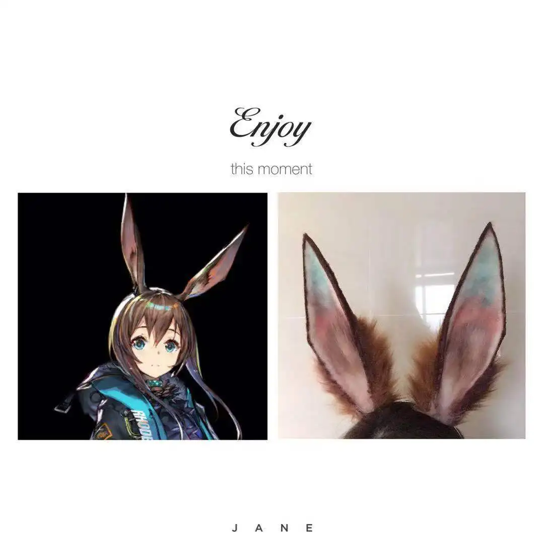 Обруч для волос Рыцари Амия косплея головной убор с ушками кролика ручная работа