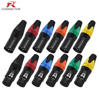 8pcs4sets nc3mxxnc3fxx xlr connector 3pin xlr microphone mic male plugfemale jack adapter 7colors available