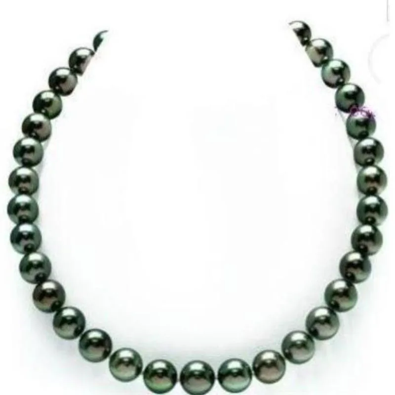 

Потрясающая Бесплатная доставка 10-11 мм цвета: черный, зеленый, с жемчугом и NECKLACE18 золото 14 карат
