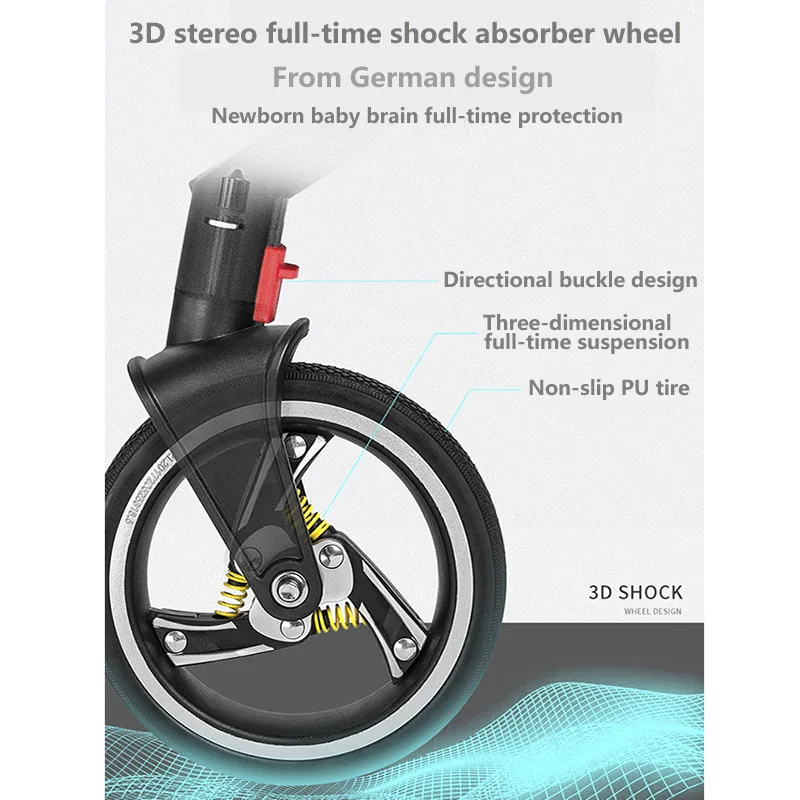 Коляска для новорожденных 2 в 1 с высокой посадкой легко складывается | Мать и