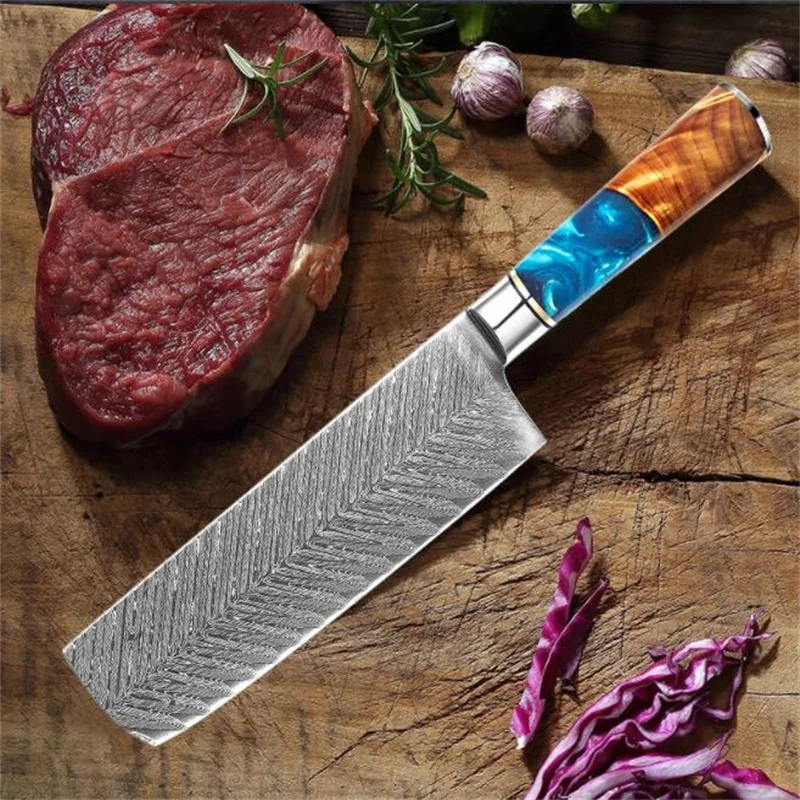 Дамасский нож VG10 стальной 7 дюймов для овощей в западном стиле кухонный нарезки
