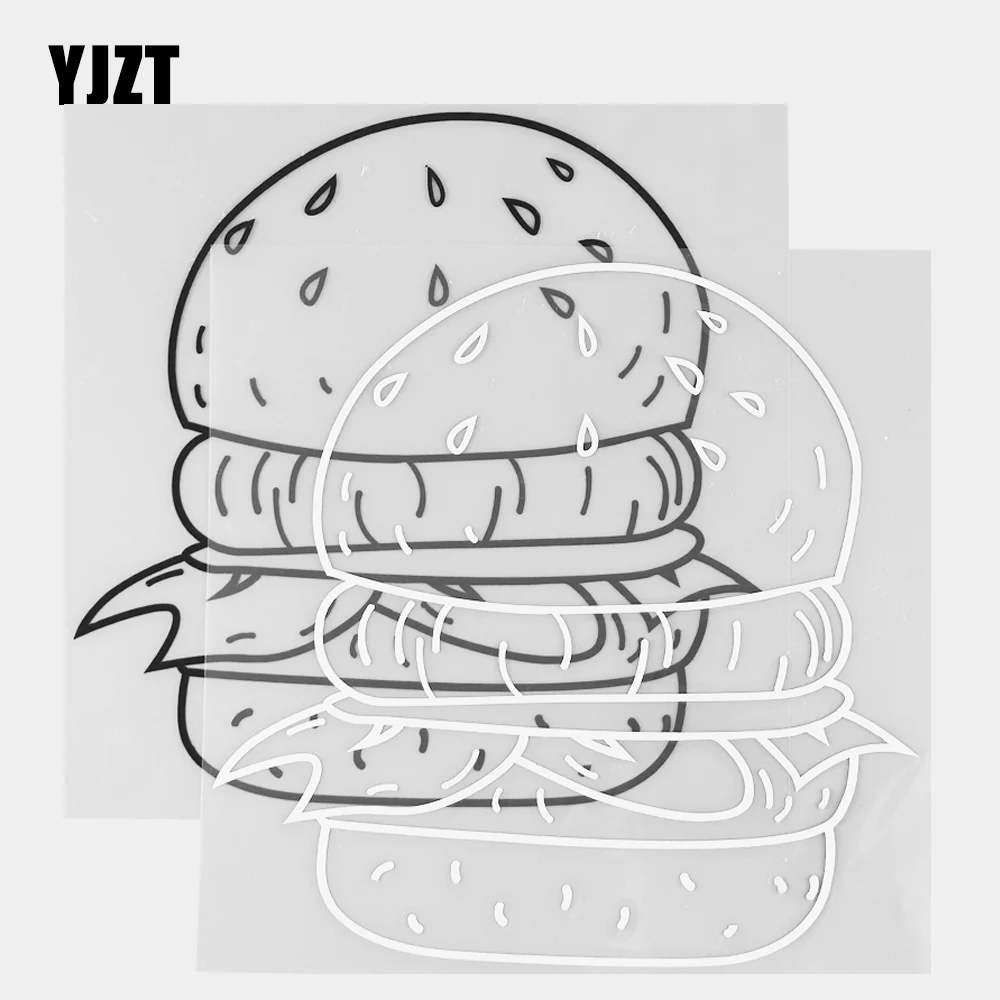 

YJZT 13.6×13.6CM Luxury Hamburger Interesting Car Stickers Fashion Vinyl Decals Body Styling Black / Silver 20B-0255