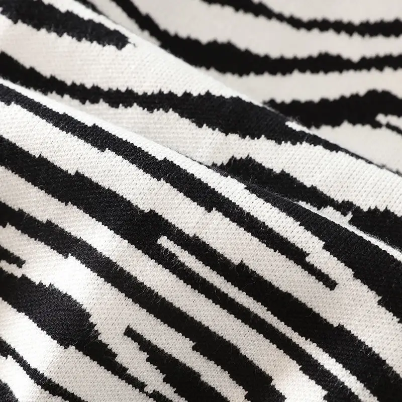 

Knitted Ice Silk Spring and Autumn Loose Skinny Fashion Zebra Pattern High Waist Harlan Pants Small Feet Casual Pants Children