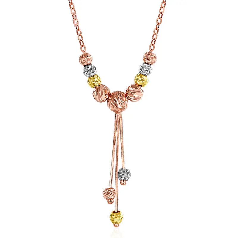 Подвеска Glitzy с кисточками и бусинами из 18 каратного настоящего твердого золота