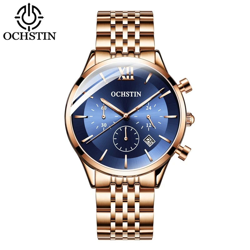 OCHSTIN 6129B reloj часы Мужские кварцевые модные Роскошные наручные с ремешком из