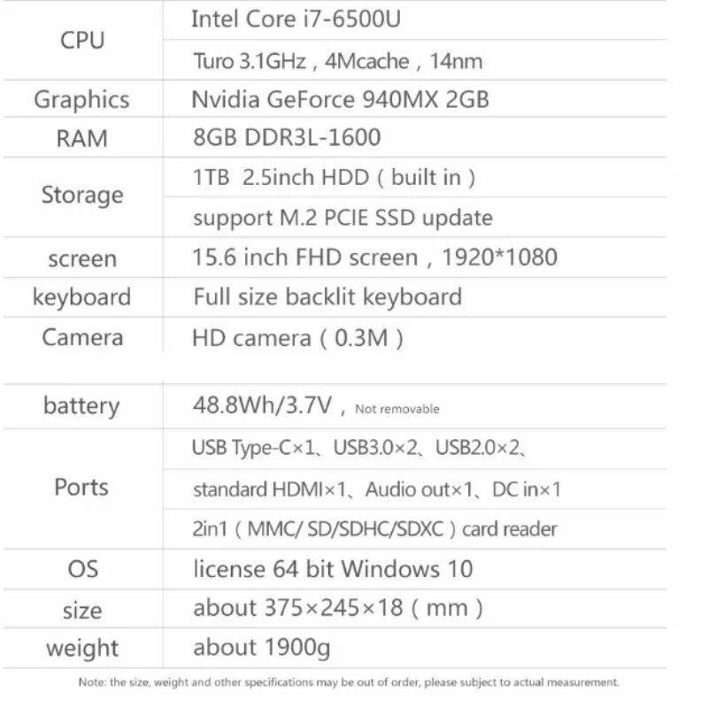Игровой ноутбук Core I7 8G 1T HDD GF940M 15 6 дюйма Независимый дисплей карта 2 Гб компьютер