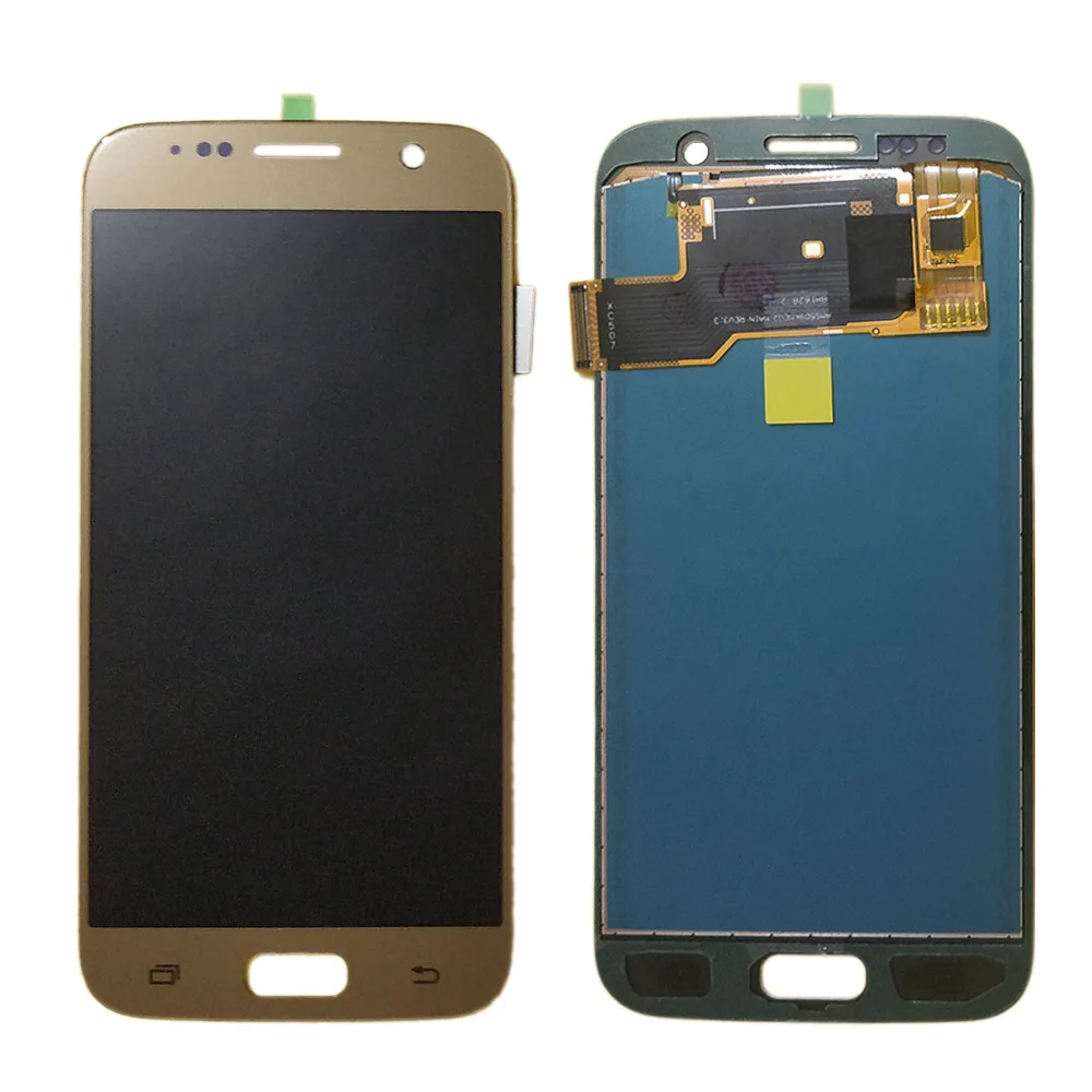 Золотой Для samsung Galaxy S7 G930 G930F TFT lcd дисплей кодирующий преобразователь сенсорного экрана в сборе TFT lcd Регулируемая яркость Запасная часть - Цвет: Золотой
