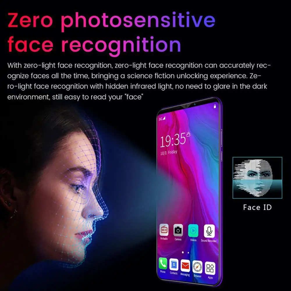 

Rino3 Pro 5.8 Inch Screen Android Phone Purple Water Drop Screen Smartphone Solid Color Mobile Phone Cool Shape Fashion dropship