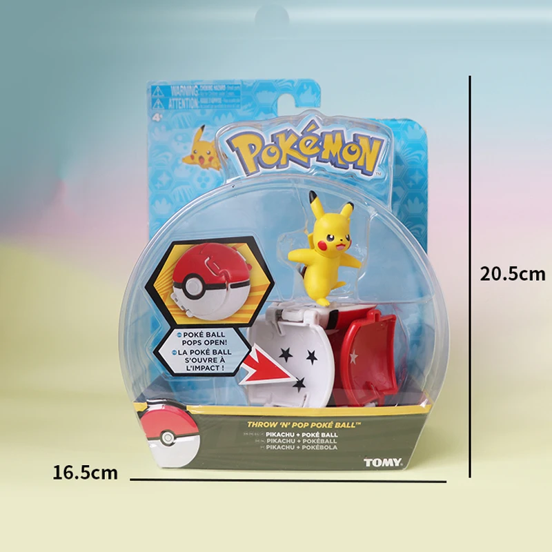 Игрушка TAKARA TOMY оригинальный Покемон мяч Пикачу Кукла флип Поп открытый тыкать