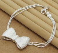925 sterling silver cute bowknot charm bracelet bangle fashion women wedding engagement jewelry gifts pulseira