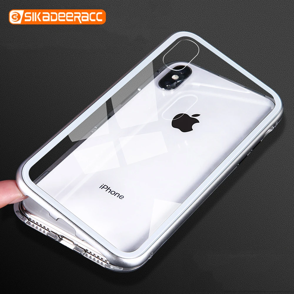 Магнитные чехлы из закаленного стекла для телефонов iPhone X XS Max XR 6 6s 7 8 Plus