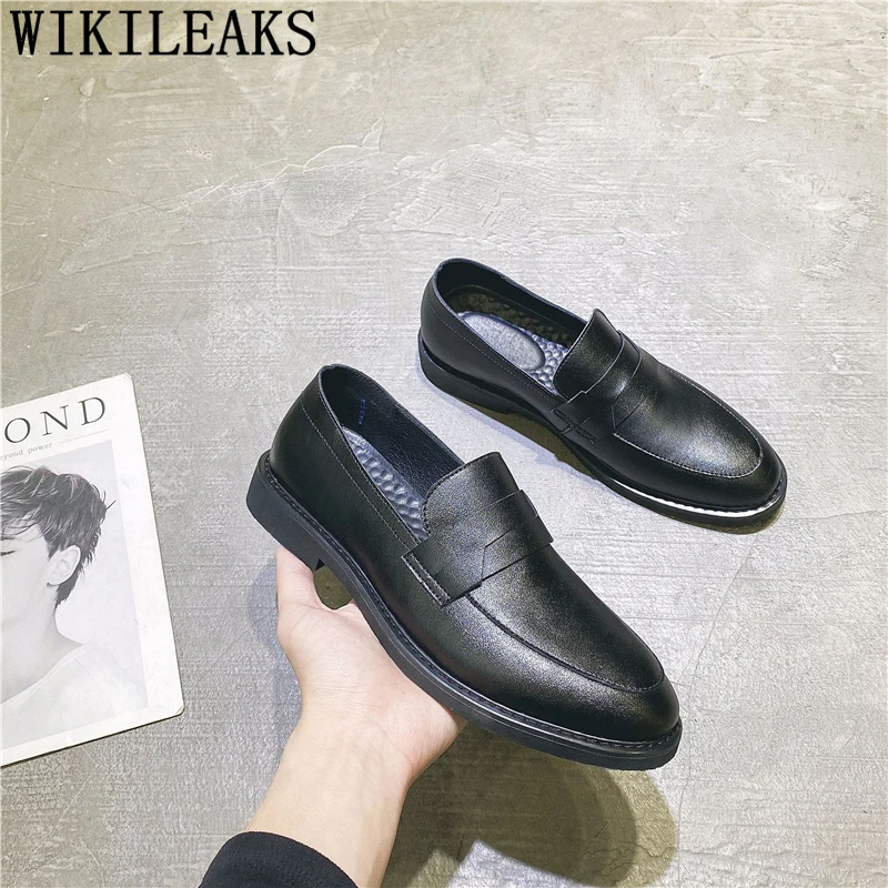 Мужская офисная обувь Классические деловые кожаные туфли лоферы мужская деловая