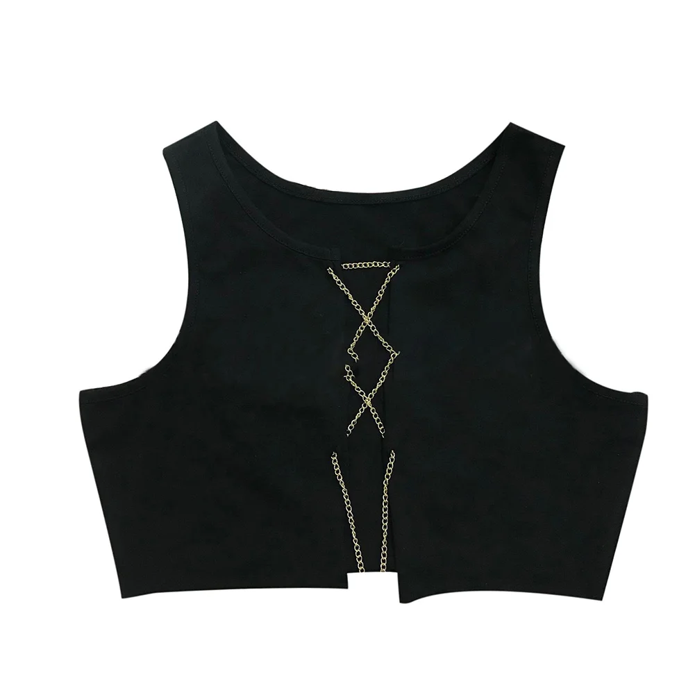 

Women Metal Bralette Bra Body Chain Crop Tops Sleeveless Vest Top for Summer J55