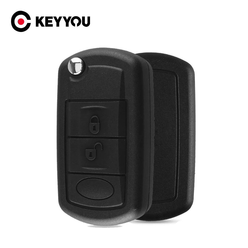 

KEYYOU Folding Key Shell Case Replacement Remote Key Case For LAND ROVER Range Rover Sport LR3 Discovery HU101/HU92 Uncut Blade