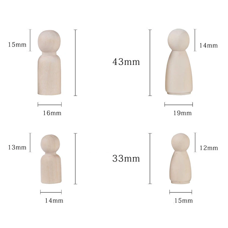 Горячие деревянные Peg куклы игрушка Окрашенные ремесла украшения дисплей дети