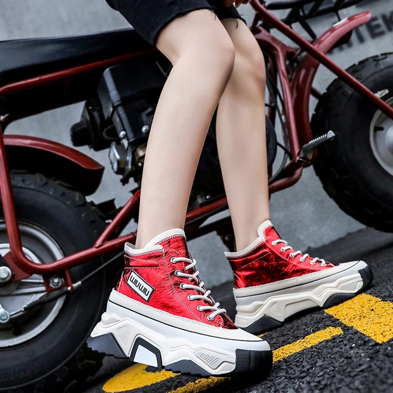 

Artmu Women Shoes Ins Flat Platform Sports Shoes Leather High-top Handmade Shoes 2020 New Cross-tied Leisure Shoes 228-1-1