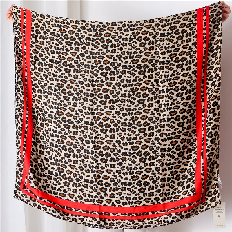 

New style Autumn and winter women's cotton material Luxury scarves lady Sunscreen silk beach shawl Leopard Print Cotton scarf