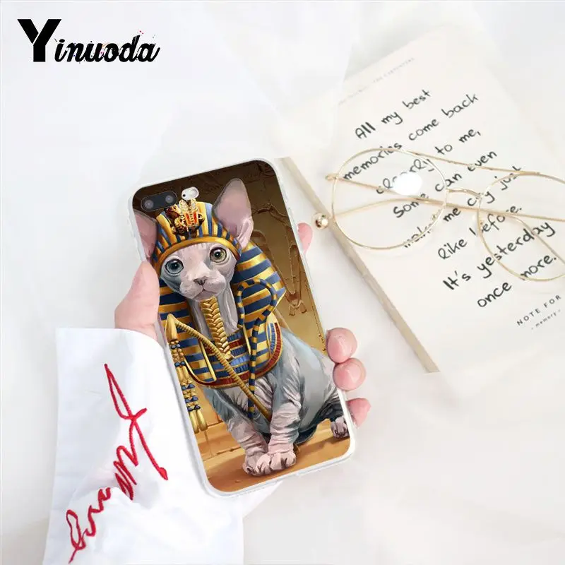 Yinuoda тату Сфинкс Кот DIY Роскошный чехол для iPhone 8 7 6 6S X XS MAX 5 5S SE XR 11 Pro