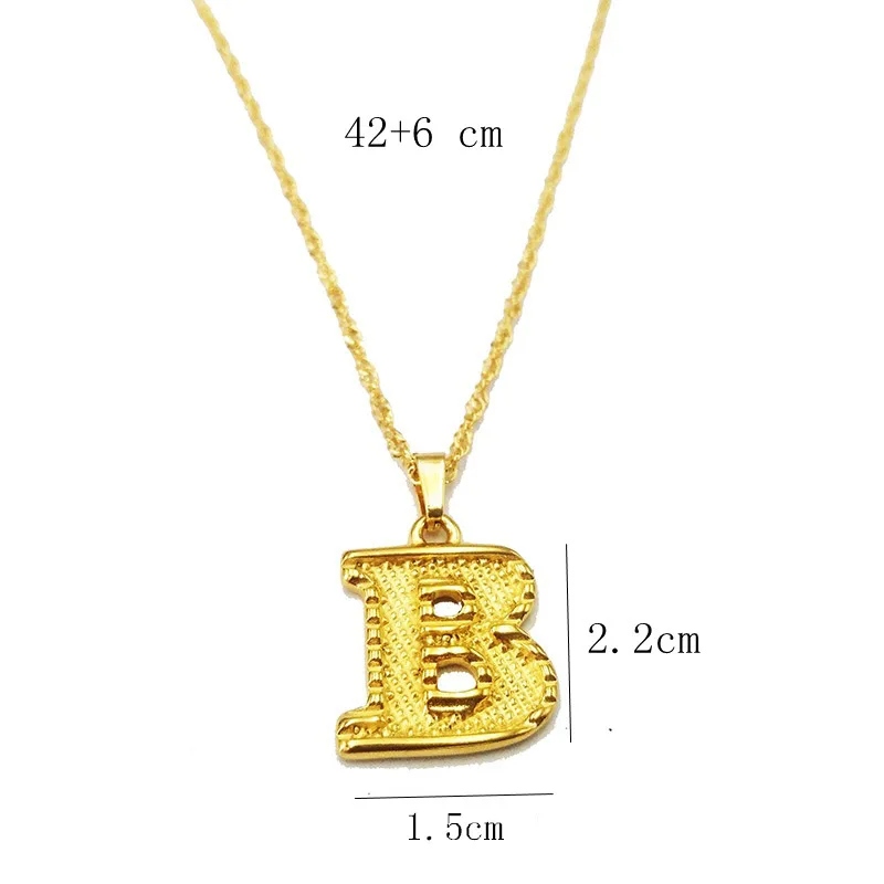 Хит продаж большой буквы ожерелье для женщин в золотом цвете из нержавеющей
