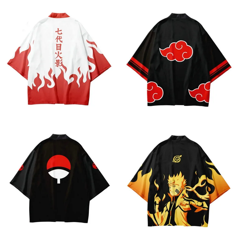 

Sasuke 3D Printing Japanese Kimono Haori Yukata Cosplay Women/Men's Kakashi Summer Casual Short Sleeve Streetwear sweatshirt