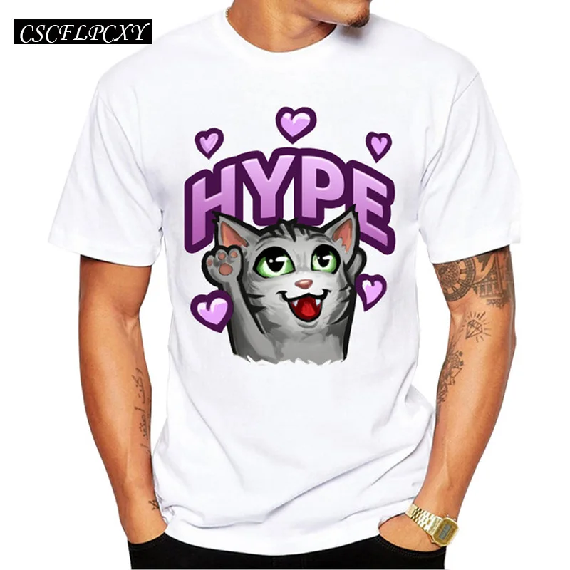 2019 мужская летняя футболка с милым котом Креативные мужские топы принтом