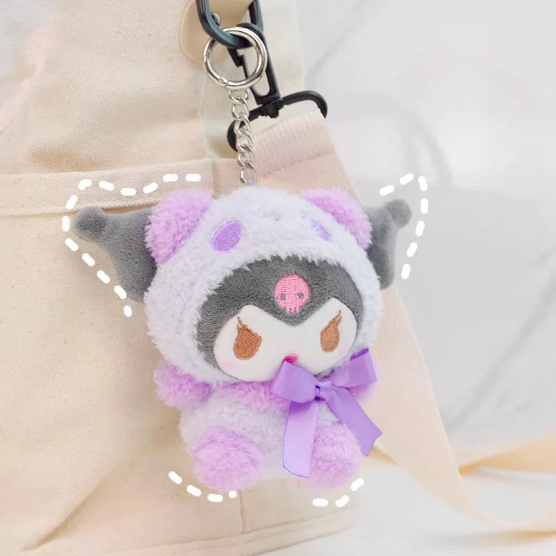 Плюшевые игрушки Sanrio милые брелоки Hello Kitty Kuromi Plushie аксессуары домашний декор