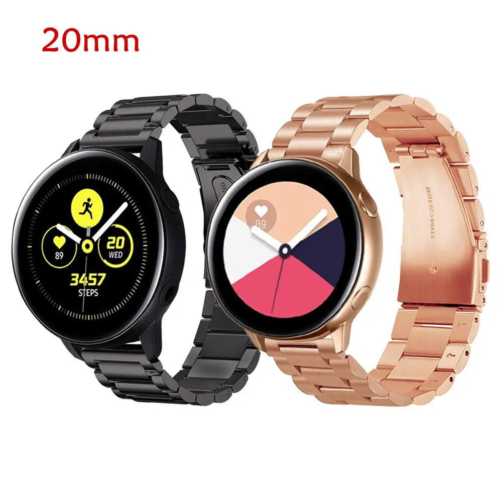 

20MM Steel Watchband for Samsung Galaxy Watch 3 41mm/42mm/Active 2 Metal Bracelet for Garmin Venu/Vivoactive 3/Vivomove HR Strap