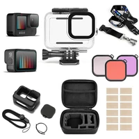 new gopro hero 9 waterproof case set silicone sleeve three color filter anti fog insert small storage bag