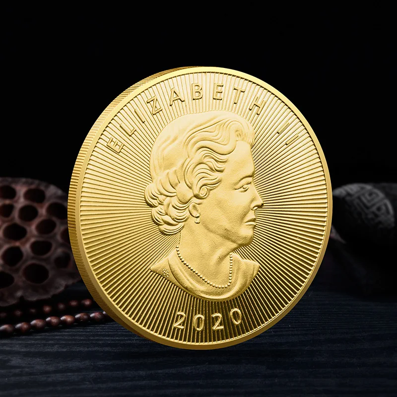 

Canada Maple Leaf Pattern Coin Elizabeth II Souvenir Gold Plated Coin Collection Art Commemorative Coin Collectible Coin