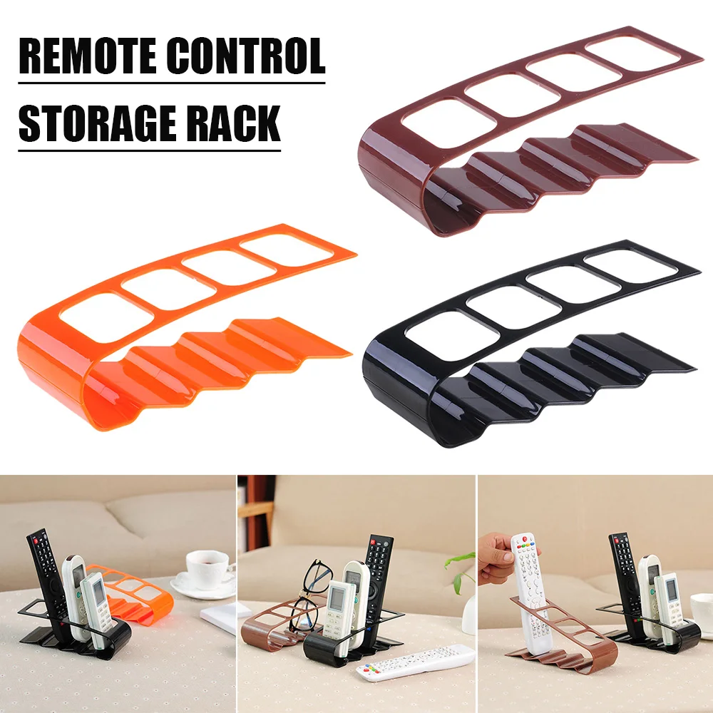 

4 Frame Remote Control Storage TV/DVD/VCR Organiser Practical Mobile Phone Holder Stand Plastic Home Desktop Organizer Case