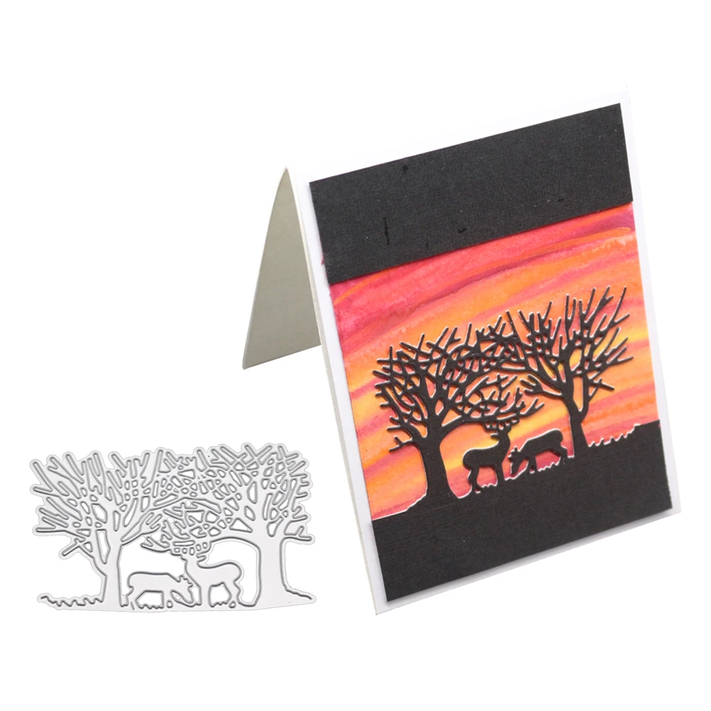 Два оленя/лес/творческий фон поздравительная открытка украшения поделки и