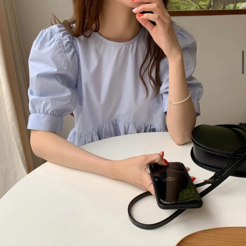 Новая летняя Корейская женская блузка с цветочным вырезом из органзы вышитая