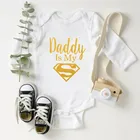 Детский комбинезон, Одежда для новорожденных мальчиков и девочек, золотой, с длинными рукавами, с изображением папы-моих героев, детский комбинезон, милое повседневное детское боди