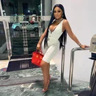 KLALIEN 2021 новый летний комбинезон с V-образным вырезом на молнии с буквенным принтом, Женский винтажный популярный облегающий Полуночный пикантный клубный уличный костюм без рукавов