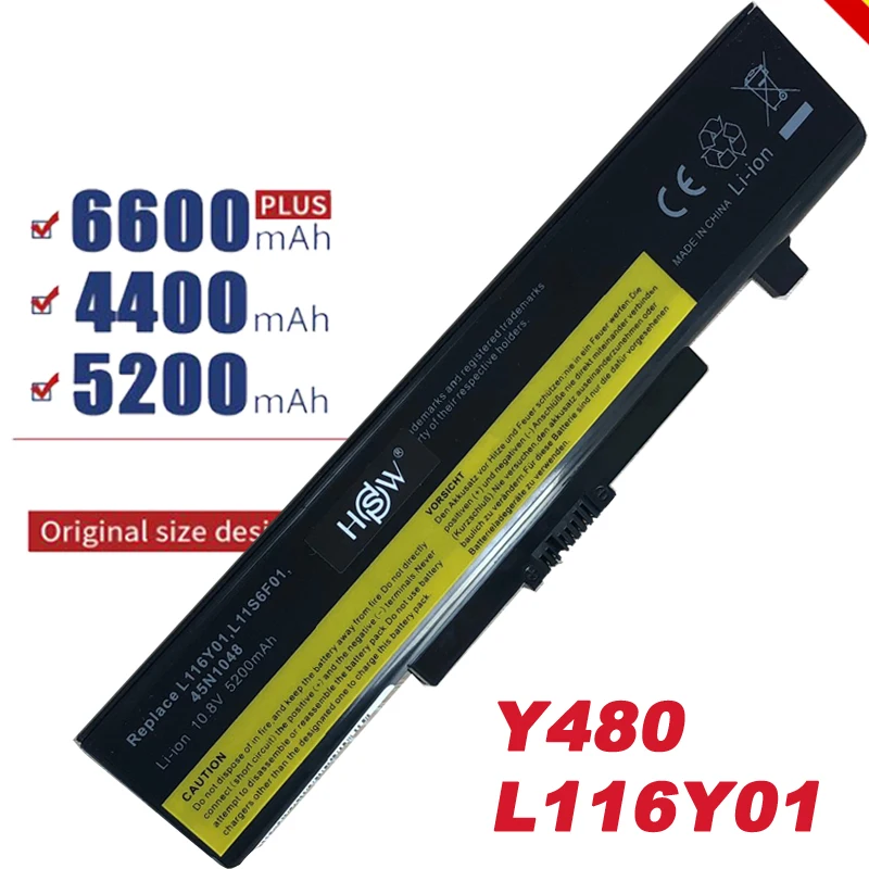 Новый аккумулятор для ноутбука LENOVO G580 Z380 Z380AM Y480 G480 Y580 G580AM L11S6Y01 L11L6Y01 с 6 ячейками