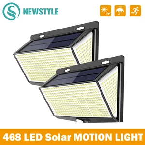 468 208 310 светодиодный солнечные лампы 3 режима PIR датчик движения водонепроницаемый садовый декор настенные Уличные Фонари уличные фонари Солнечный свет