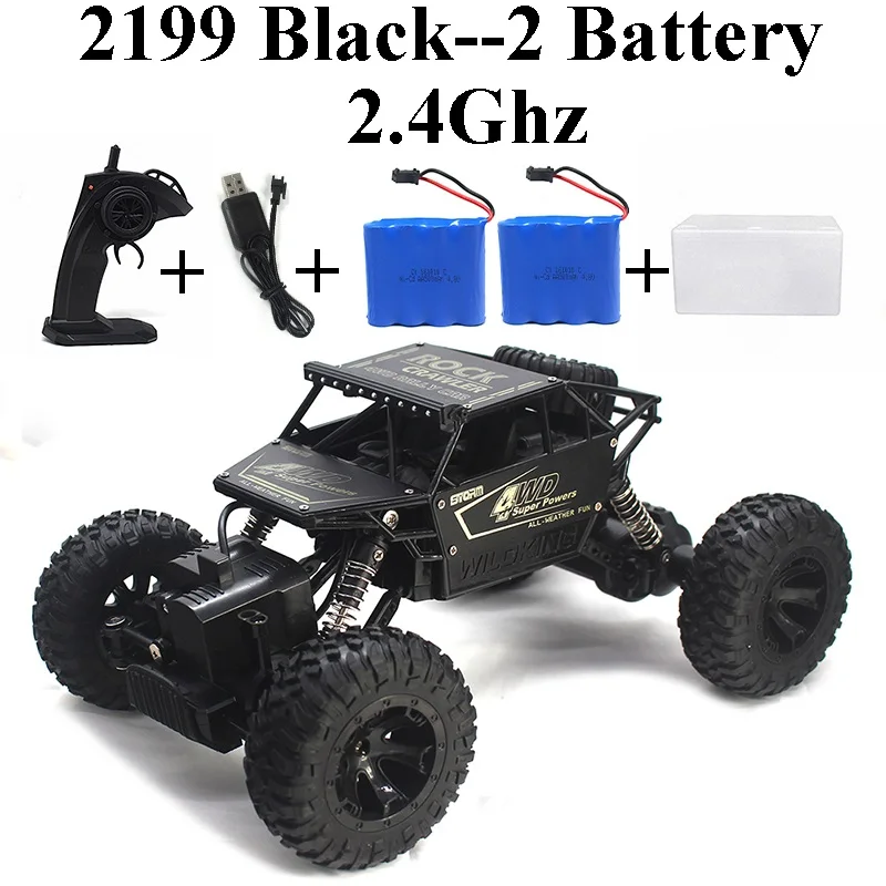 2199-Black-Set-2 1:16 машинка на радиоуправлении 4WD 2,4 Ghz Рок Гусеничный пульт дистанционного управления игрушки машины на радиоуправлении игрушки для детей 8888 - Цвет: 2199-Black-Set-2