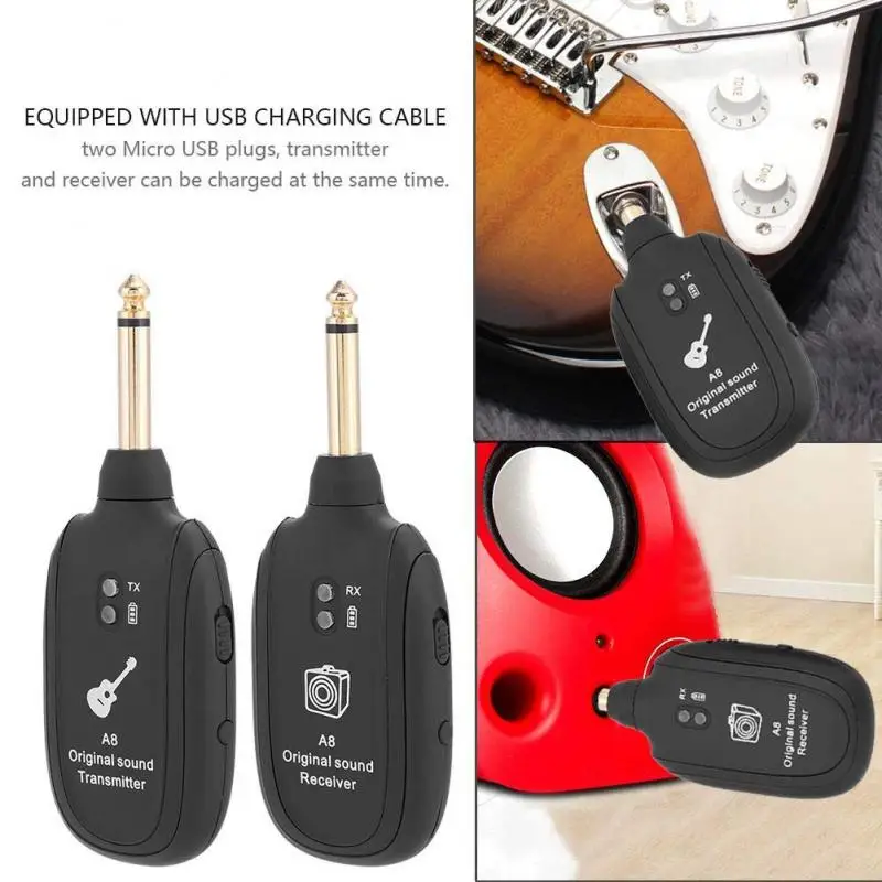 

Wireless Audio Transmission Receiver Transmitter Set Electric Guitar Bass Violin Transmitter Receiver