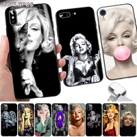 marilyn monroe with a cat custom soft phone case for iphone 13 8 7 6 6s plus x 5s se 2020 xr 11 12 pro xs max