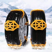 6pcsset or 1pc non slip car tyre winter roadway safety tire snow adjustable anti skid safety double snap skid wheel tpu chains