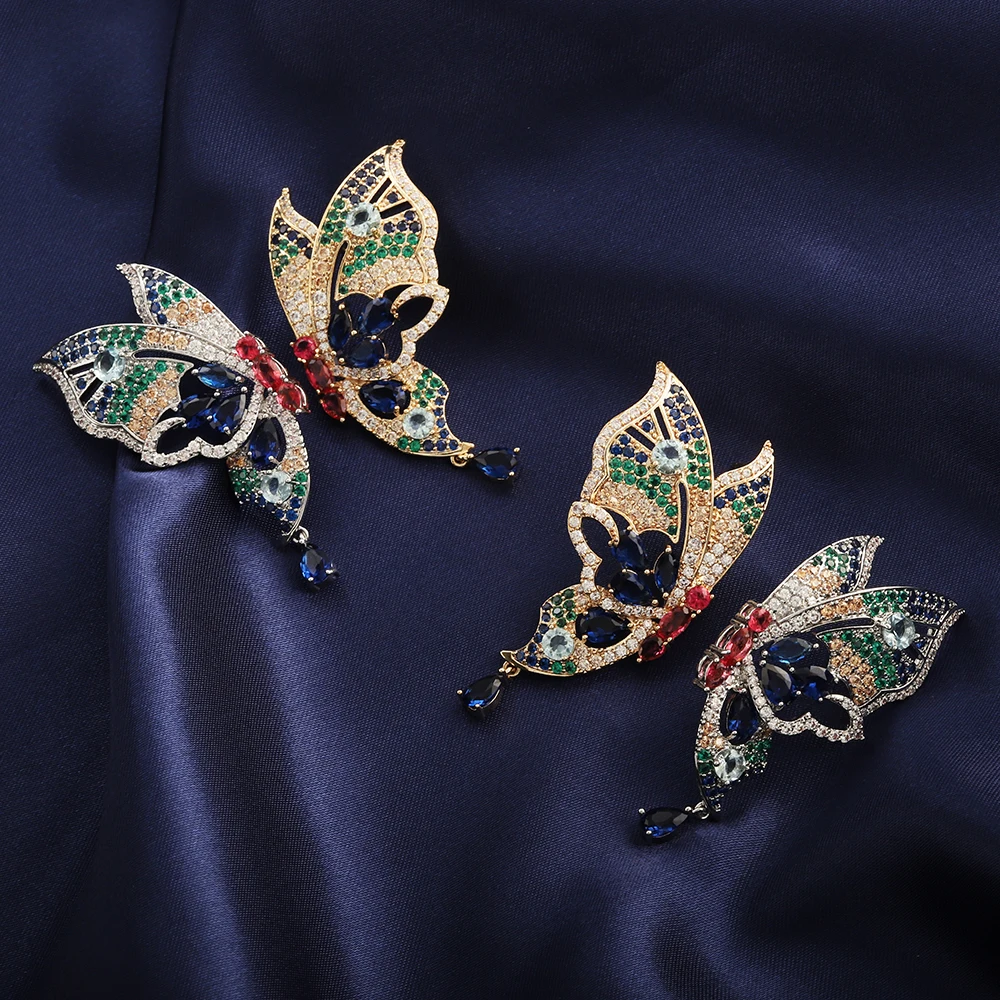 Красочные симметричные Роскошные серьги-подвески в виде бабочки изысканные