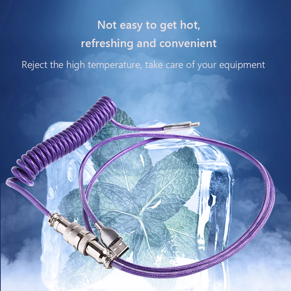 Механическая клавиатура авиационный кабель спиральный тип C USB Разъем пружинный