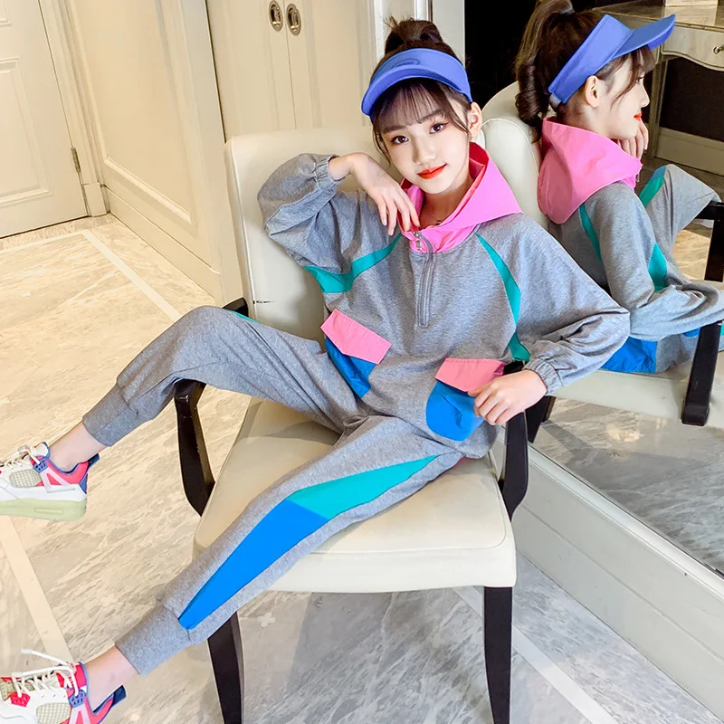 

Hooded Spring Summer Children's Clothes Baby Girls Sweatshirts + Pants 2pcs/Set Kids Birthday Gift Teenage Clothing High Quality